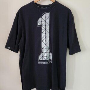 Vintage y2k SEAN JOHN Black and Silver One 1 Short sleeve T-shirt.  Mens XL.